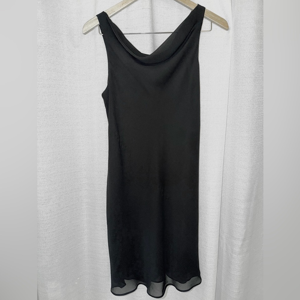Casual Corner Black Cowl-Neck Midi Dress